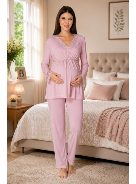 Effortt 8092 Pudra Lohusa Hamile Pijama Takım